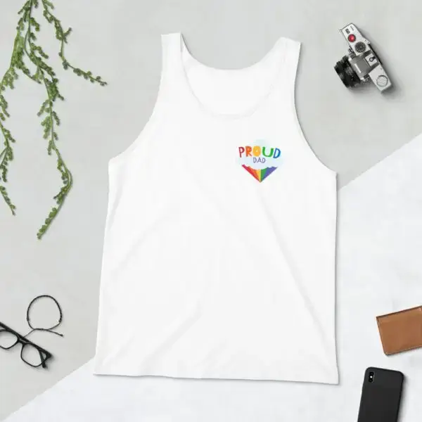 Proud Dad LGBTQIA Pride Unisex Tank Top - Image 9