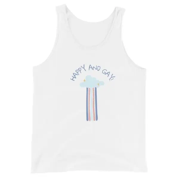 Happy and Gay LGBTQIA Pride Unisex Tank Top - Image 5