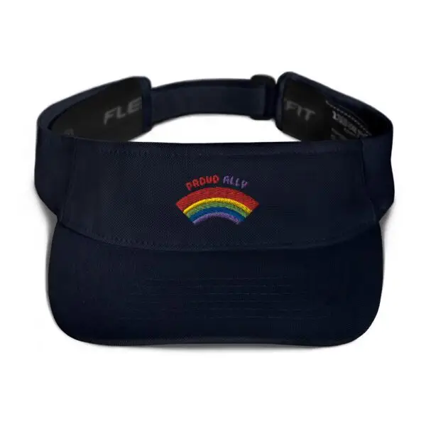 Embroidered Proud Ally LGBTQIA Pride Visor - Image 2