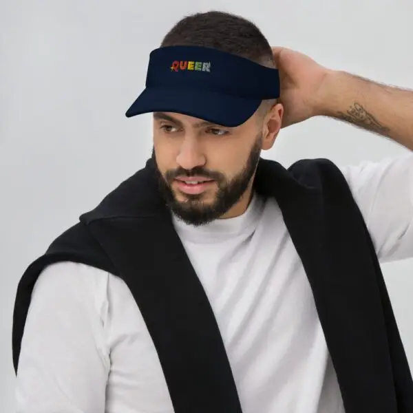 Embroidered Queer LGBTQIA Pride Visor - Image 2