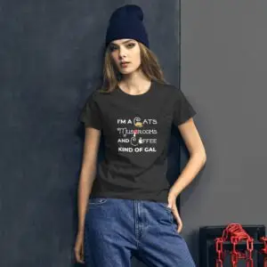 Cats, Mushrooms, Coffee Kinda Gal Women's short sleeve t-shirt