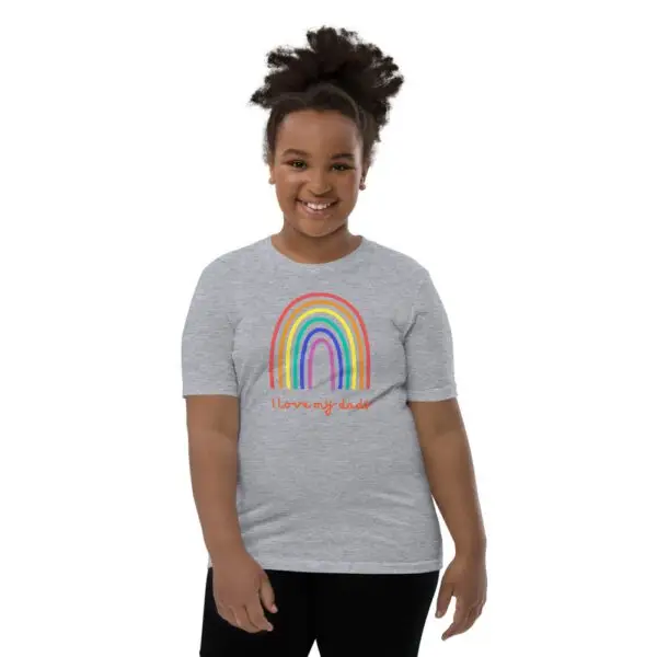 I Love My Dads LGBTQIA Pride Youth Short Sleeve T-Shirt - Image 11