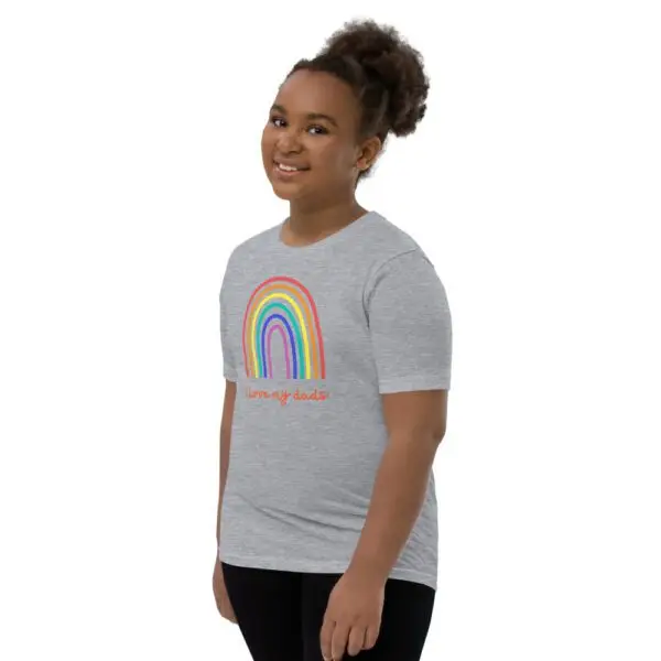 I Love My Dads LGBTQIA Pride Youth Short Sleeve T-Shirt - Image 12