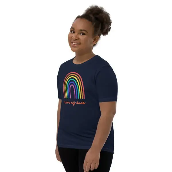 I Love My Dads LGBTQIA Pride Youth Short Sleeve T-Shirt - Image 6