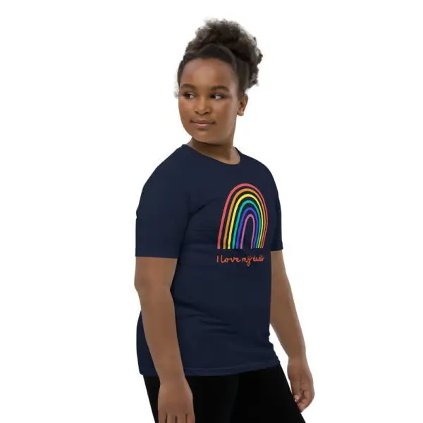 I Love My Dads LGBTQIA Pride Youth Short Sleeve T-Shirt - Image 7