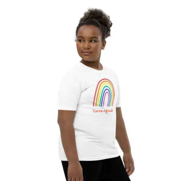 I Love My Dads LGBTQIA Pride Youth Short Sleeve T-Shirt - Image 15