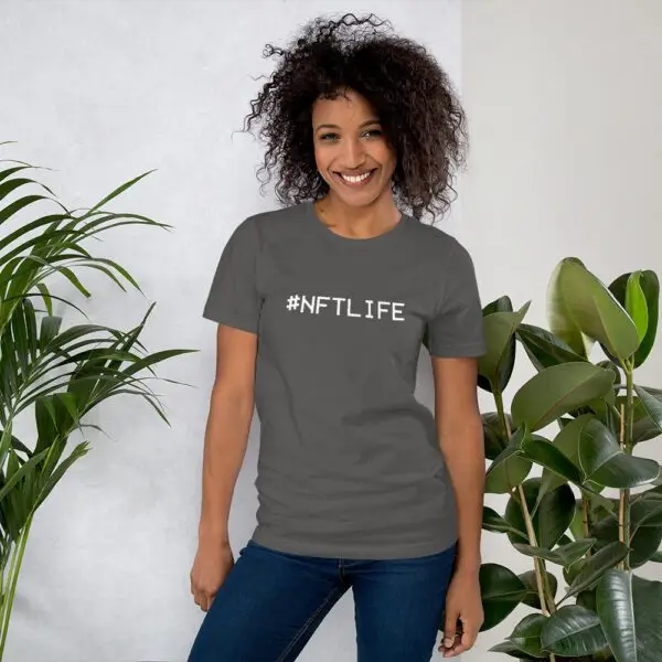 #NFTLife White Text Short-Sleeve Unisex T-Shirt - Image 8