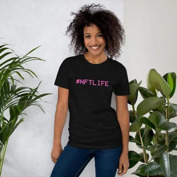 #NFTLife Pink Text Short-Sleeve Unisex T-Shirt - Image 2