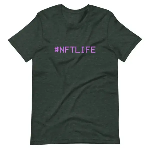 #NFTLife Purple Text Short-Sleeve Unisex T-Shirt - Image 4