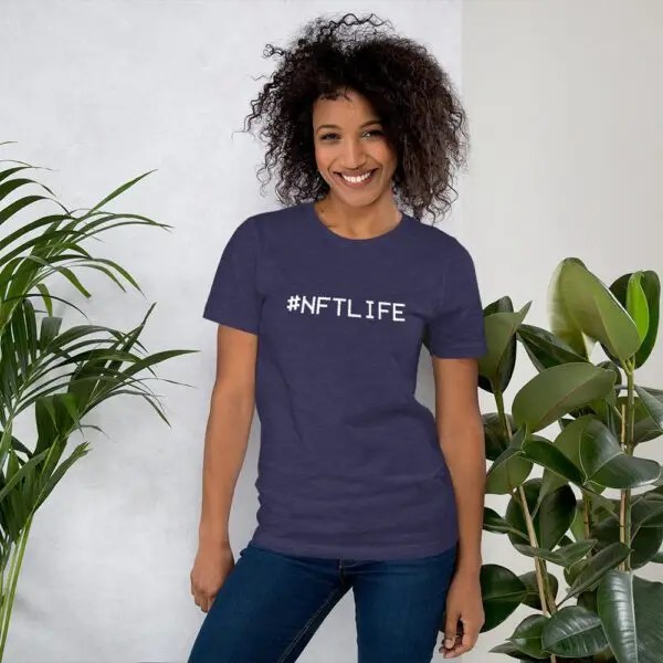 #NFTLife White Text Short-Sleeve Unisex T-Shirt - Image 4