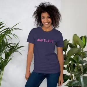 #NFTLife Pink Text Short-Sleeve Unisex T-Shirt