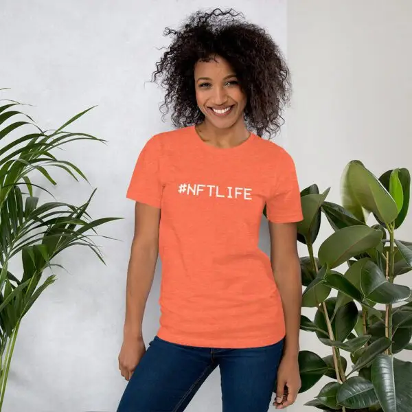 #NFTLife White Text Short-Sleeve Unisex T-Shirt - Image 14