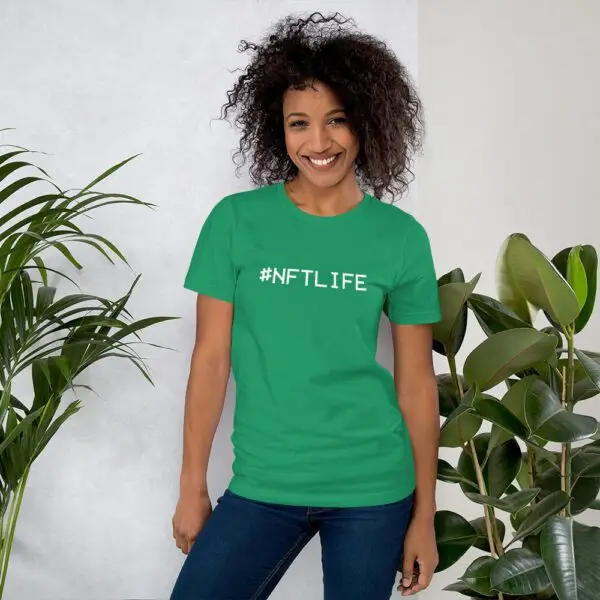 #NFTLife White Text Short-Sleeve Unisex T-Shirt - Image 12