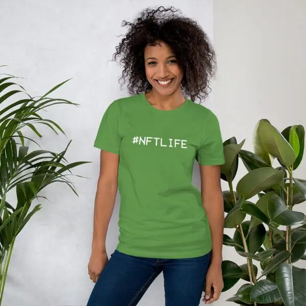 #NFTLife White Text Short-Sleeve Unisex T-Shirt - Image 13