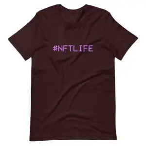 #NFTLife Purple Text Short-Sleeve Unisex T-Shirt