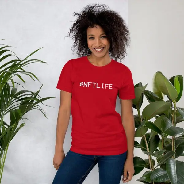 #NFTLife White Text Short-Sleeve Unisex T-Shirt - Image 3