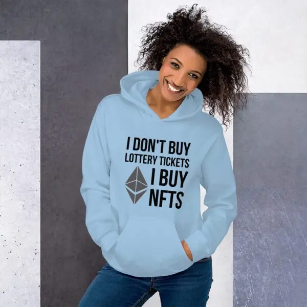 I don't buy lottery tickets, I buy NFTs Dark Unisex Hoodie - Image 3