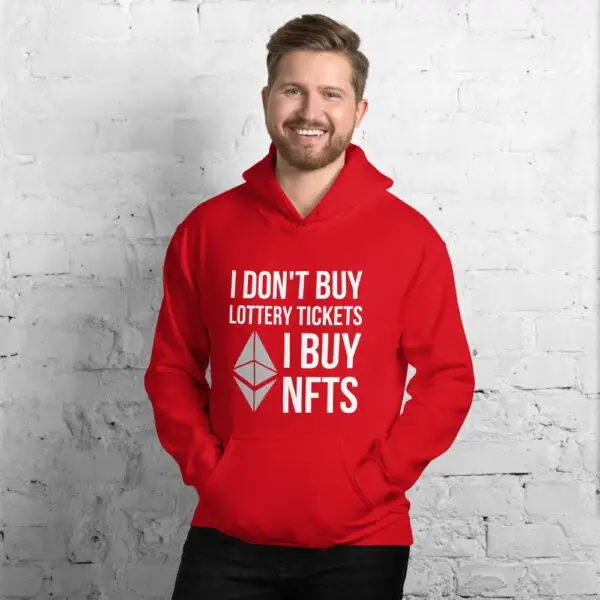 I don't buy lottery tickets, I buy NFTs Dark Unisex Hoodie - Image 3