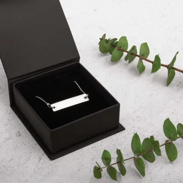 #BitcoinLife Engraved Silver Bar Chain Necklace - Image 10