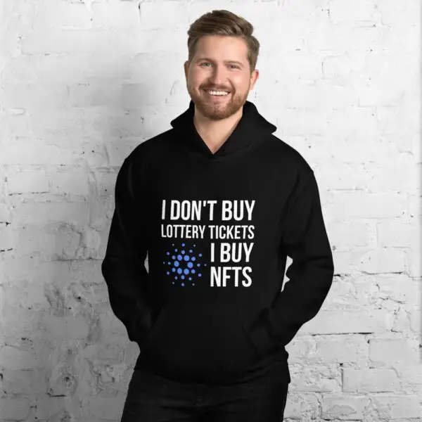 I Don't Buy Lottery Tickets I Buy NFTs Cardano Dark Unisex Hoodie - Image 2