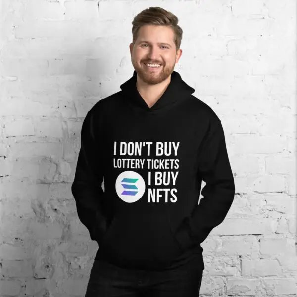 I Don't Buy Lottery Tickets I Buy NFTs Solana Dark Unisex Hoodie - Image 2