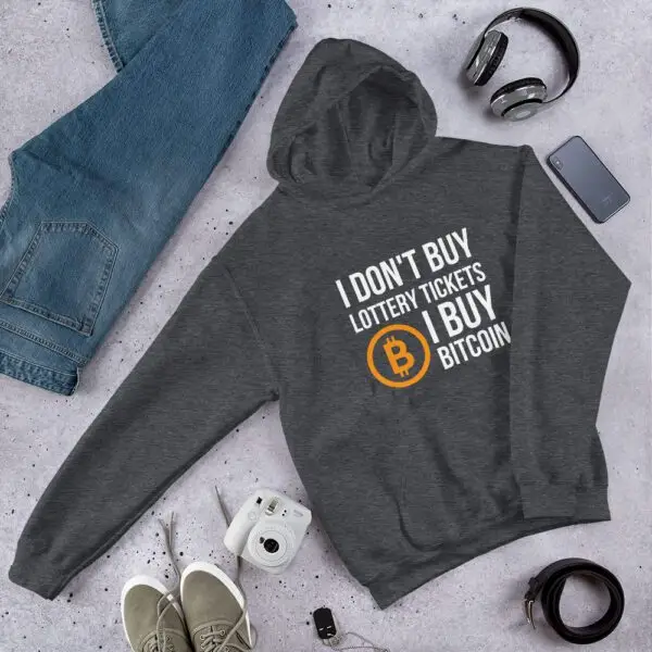 I Don't Buy Lottery Tickets I Buy Bitcoin Dark Unisex Hoodie - Image 5