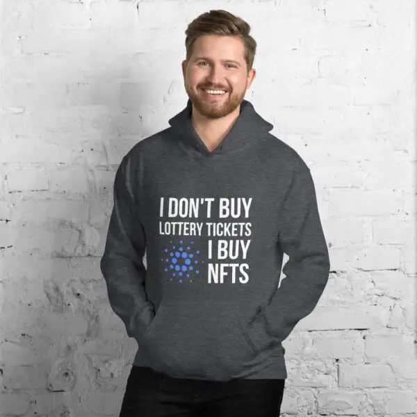 I Don't Buy Lottery Tickets I Buy NFTs Cardano Dark Unisex Hoodie - Image 4