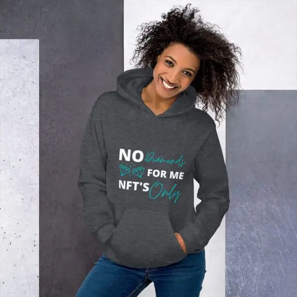 No Diamonds For Me NFTs Only Dark Unisex Hoodie - Image 4