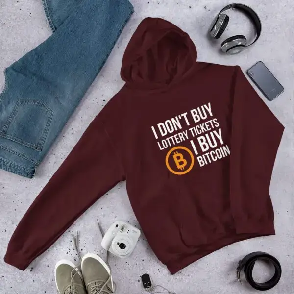 I Don't Buy Lottery Tickets I Buy Bitcoin Dark Unisex Hoodie - Image 3