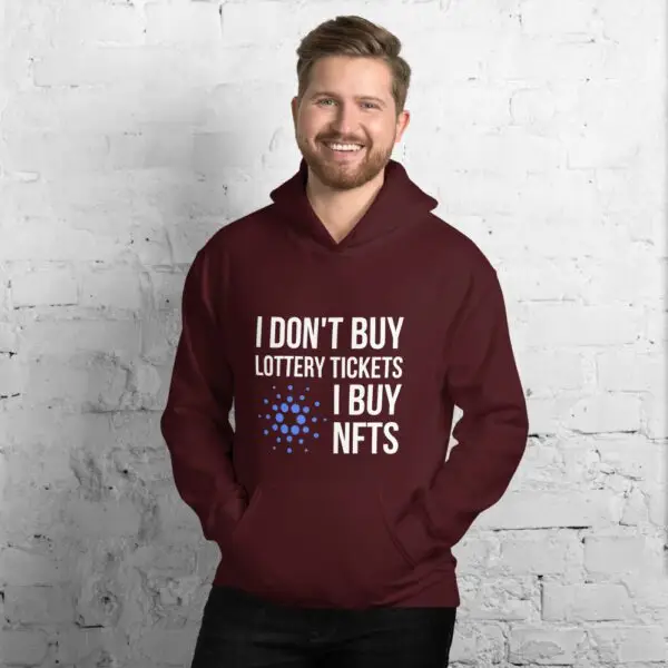 I Don't Buy Lottery Tickets I Buy NFTs Cardano Dark Unisex Hoodie - Image 3