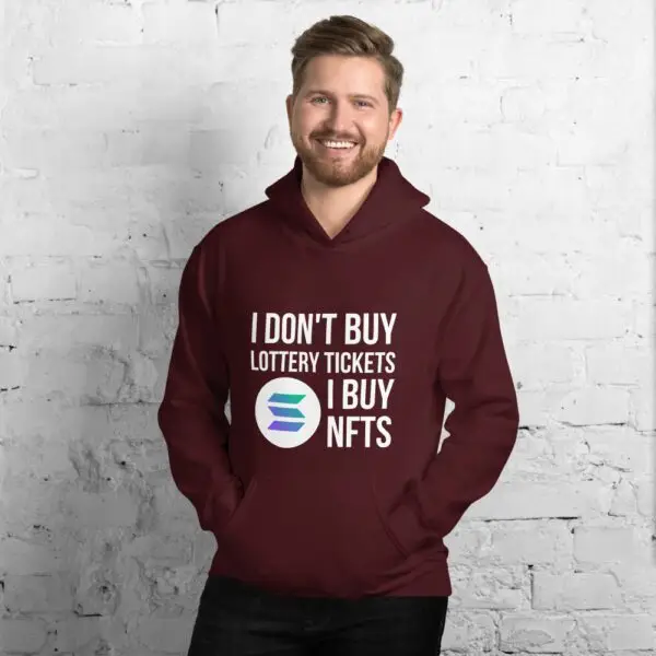 I Don't Buy Lottery Tickets I Buy NFTs Solana Dark Unisex Hoodie - Image 4