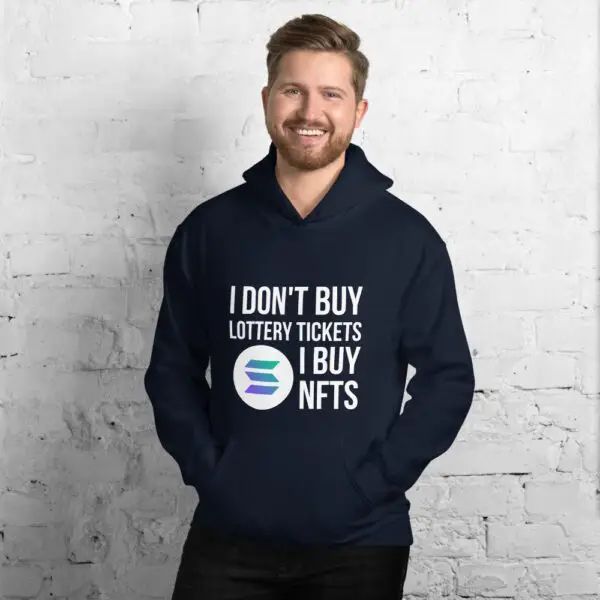 I Don't Buy Lottery Tickets I Buy NFTs Solana Dark Unisex Hoodie - Image 3