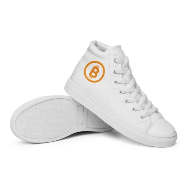 Bitcoin Men’s high top canvas shoes - Image 2