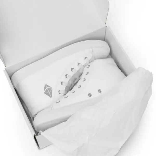 Ethereum White Women’s high top canvas shoes