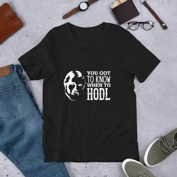 Kenny Rogers When to Hodl Dark Unisex t-shirt