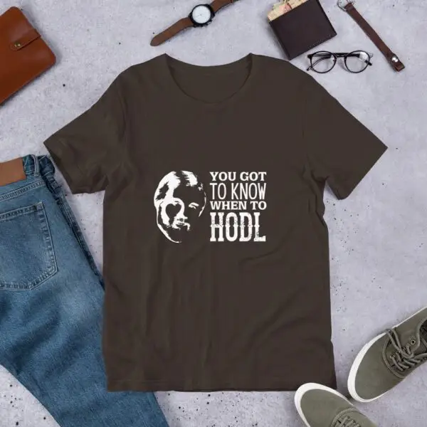 Kenny Rogers When to Hodl Dark Unisex t-shirt - Image 3