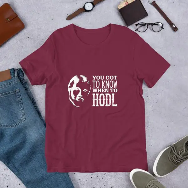 Kenny Rogers When to Hodl Dark Unisex t-shirt - Image 5