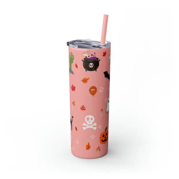Midnight Magic Halloween Skinny Tumbler with Straw, 20oz - Image 2