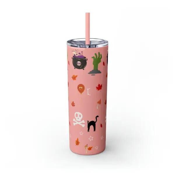 Midnight Magic Halloween Skinny Tumbler with Straw, 20oz - Image 3