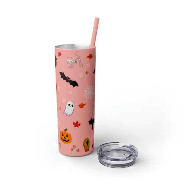 Midnight Magic Halloween Skinny Tumbler with Straw, 20oz - Image 6
