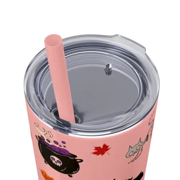 Midnight Magic Halloween Skinny Tumbler with Straw, 20oz - Image 7