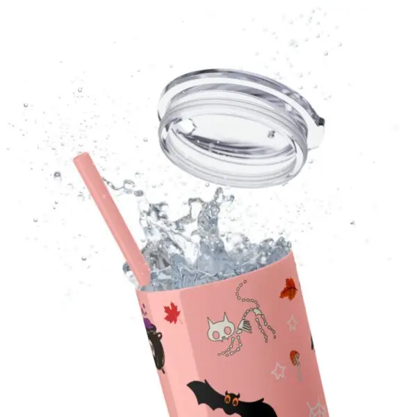 Midnight Magic Halloween Skinny Tumbler with Straw, 20oz - Image 8