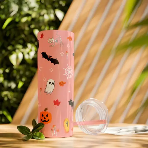 Midnight Magic Halloween Skinny Tumbler with Straw, 20oz - Image 9