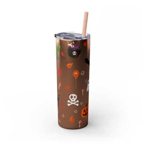 Midnight Magic Halloween Skinny Tumbler with Straw, 20oz - Image 38