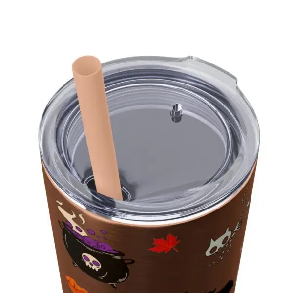 Midnight Magic Halloween Skinny Tumbler with Straw, 20oz - Image 43