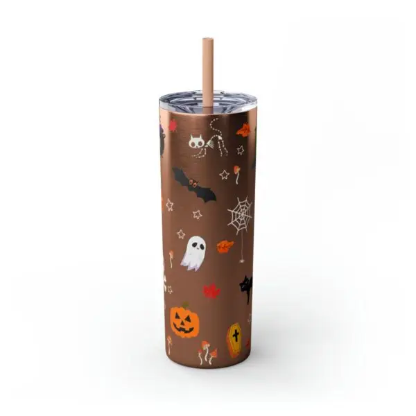 Midnight Magic Halloween Skinny Tumbler with Straw, 20oz - Image 37