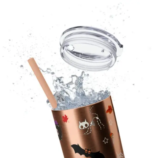 Midnight Magic Halloween Skinny Tumbler with Straw, 20oz - Image 44