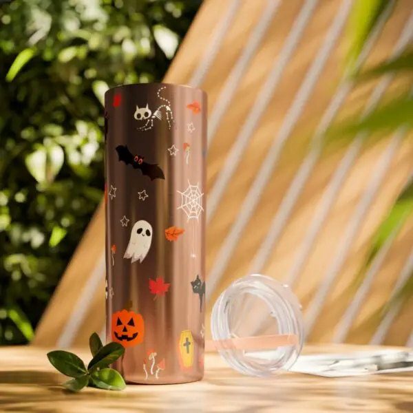 Midnight Magic Halloween Skinny Tumbler with Straw, 20oz - Image 45