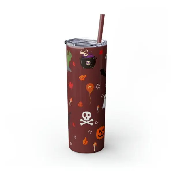 Midnight Magic Halloween Skinny Tumbler with Straw, 20oz - Image 47