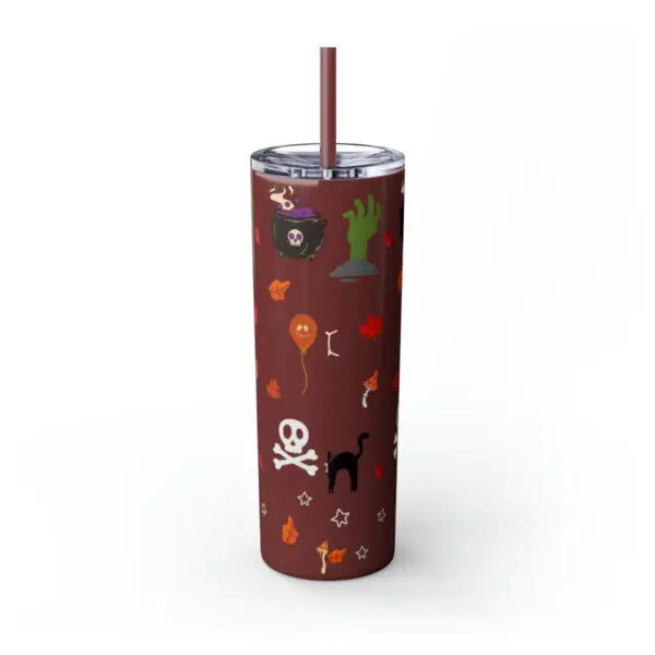 Midnight Magic Halloween Skinny Tumbler with Straw, 20oz - Image 48